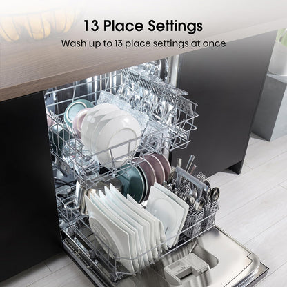 Freestanding Dishwasher 13 Place Settings 47dB 8 Programmes White